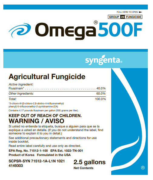 Omega 500F Fungicide 2.5 Gallon Jug Hsu Growing Supply soil mulch compost delivery pickup in Wausau